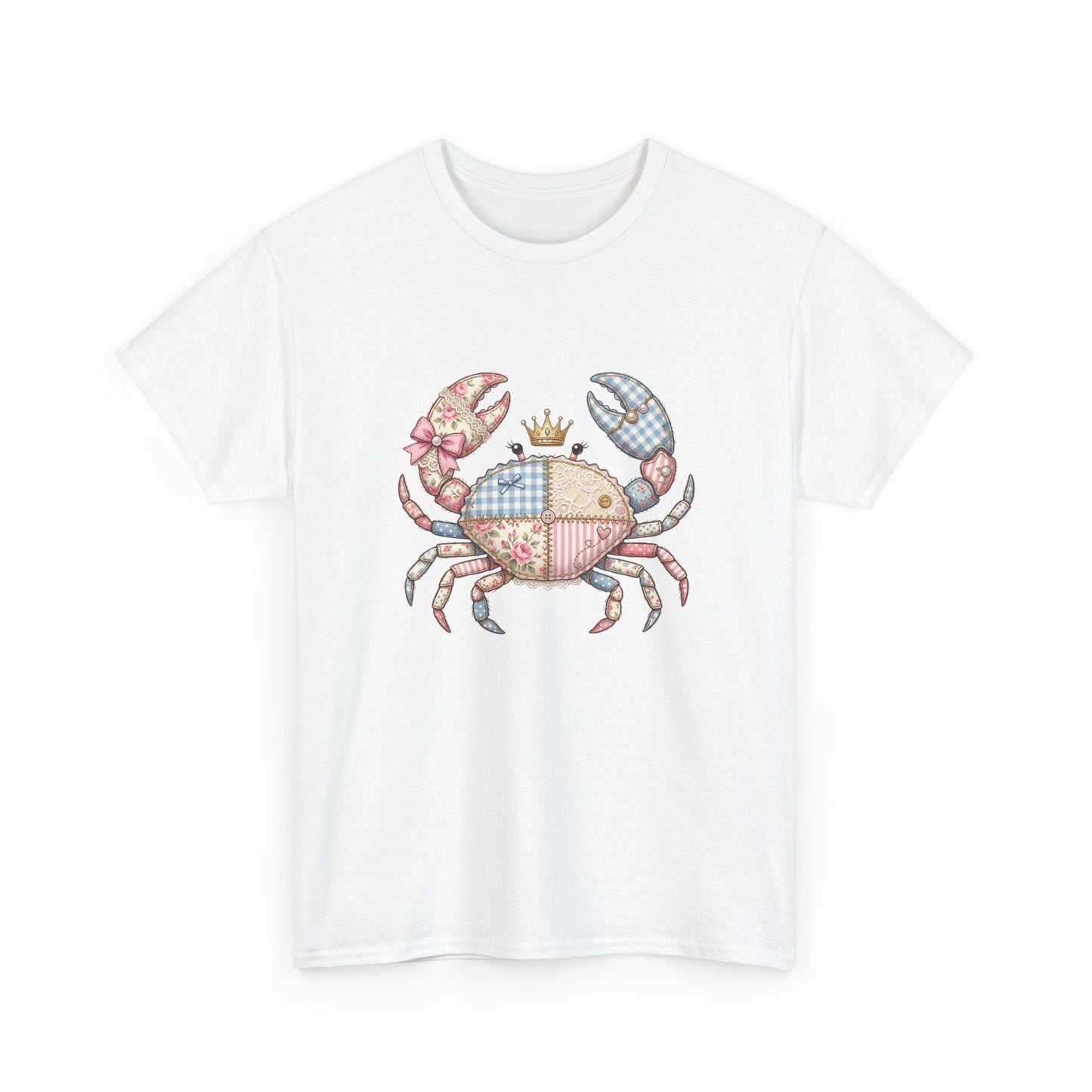 Patchwork Crab T-Shirt — Cute Coastal Animal Tee for Beach Lovers Printify
