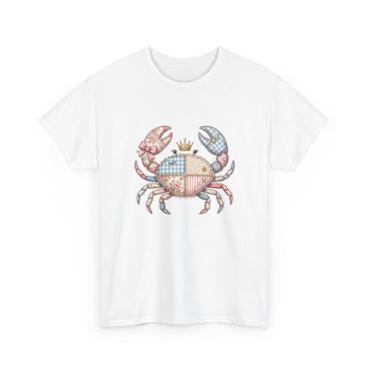 Patchwork Crab T-Shirt — Cute Coastal Animal Tee for Beach Lovers Printify
