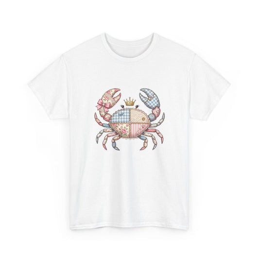 Patchwork Crab T-Shirt — Cute Coastal Animal Tee for Beach Lovers Printify