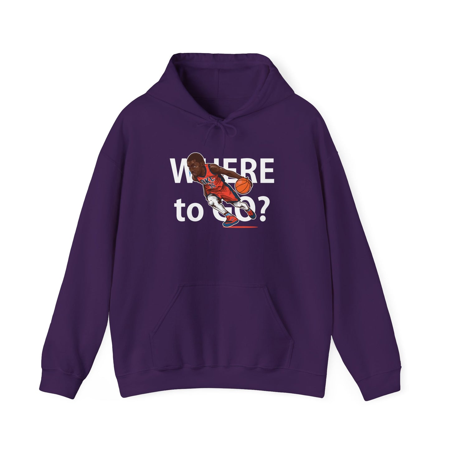 Basketball 'Where to Go?' Unisex Heavy Blend™ Hooded Sweatshirt - CreativeRino