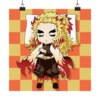 Chibi Anime Character Matte Square Posters - Demon Slayer for Fans - CreativeRino