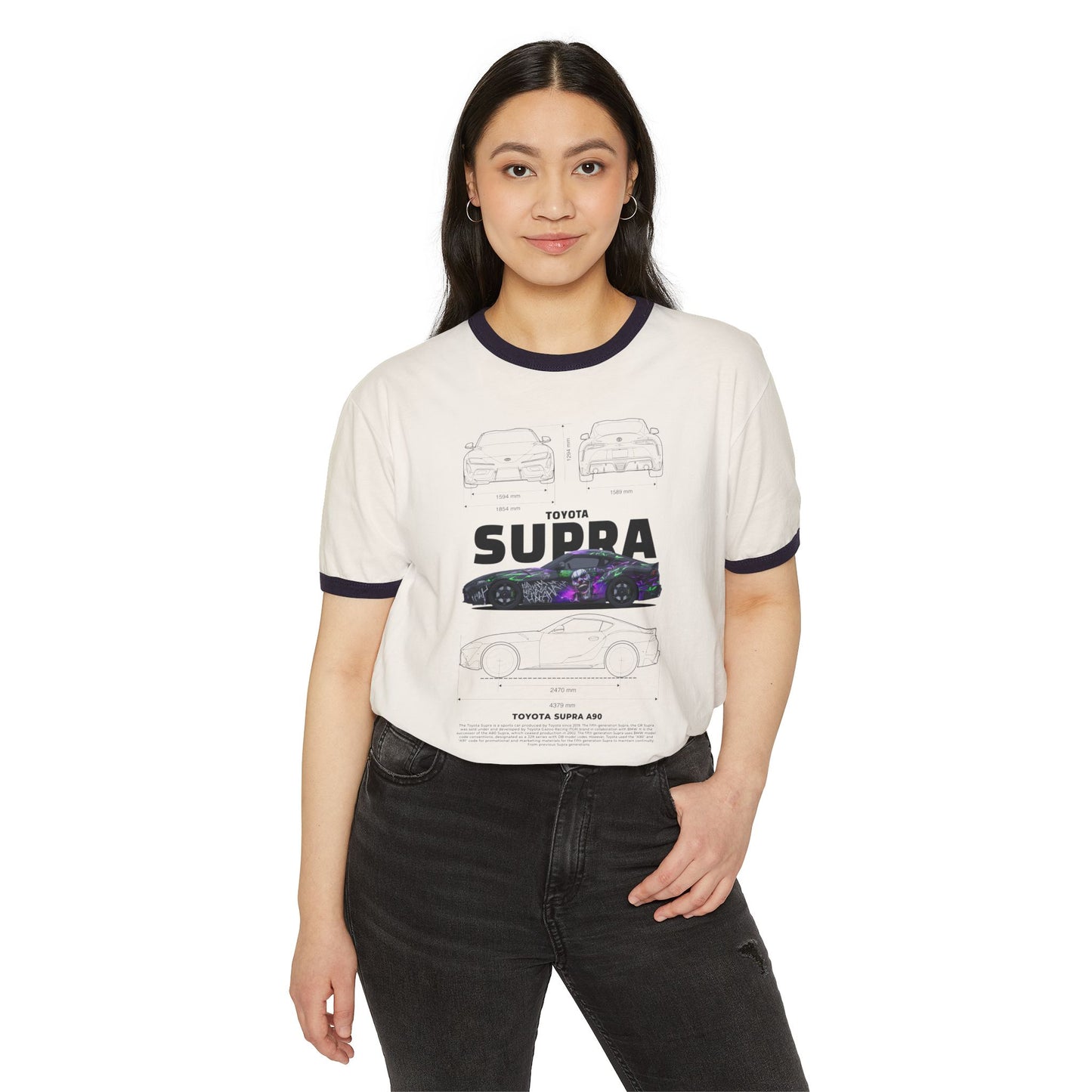 Toyota Supra A90 Unisex Cotton Ringer T-Shirt - CreativeRino