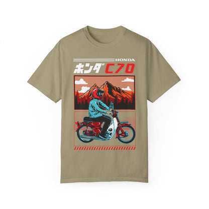 Vintage Honda Motorcycle T-Shirt - Unisex Garment-Dyed Tee for Riders - CreativeRino