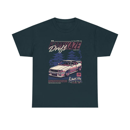 Retro Drift Car Tee - Unisex Heavy Cotton T-Shirt - CreativeRino
