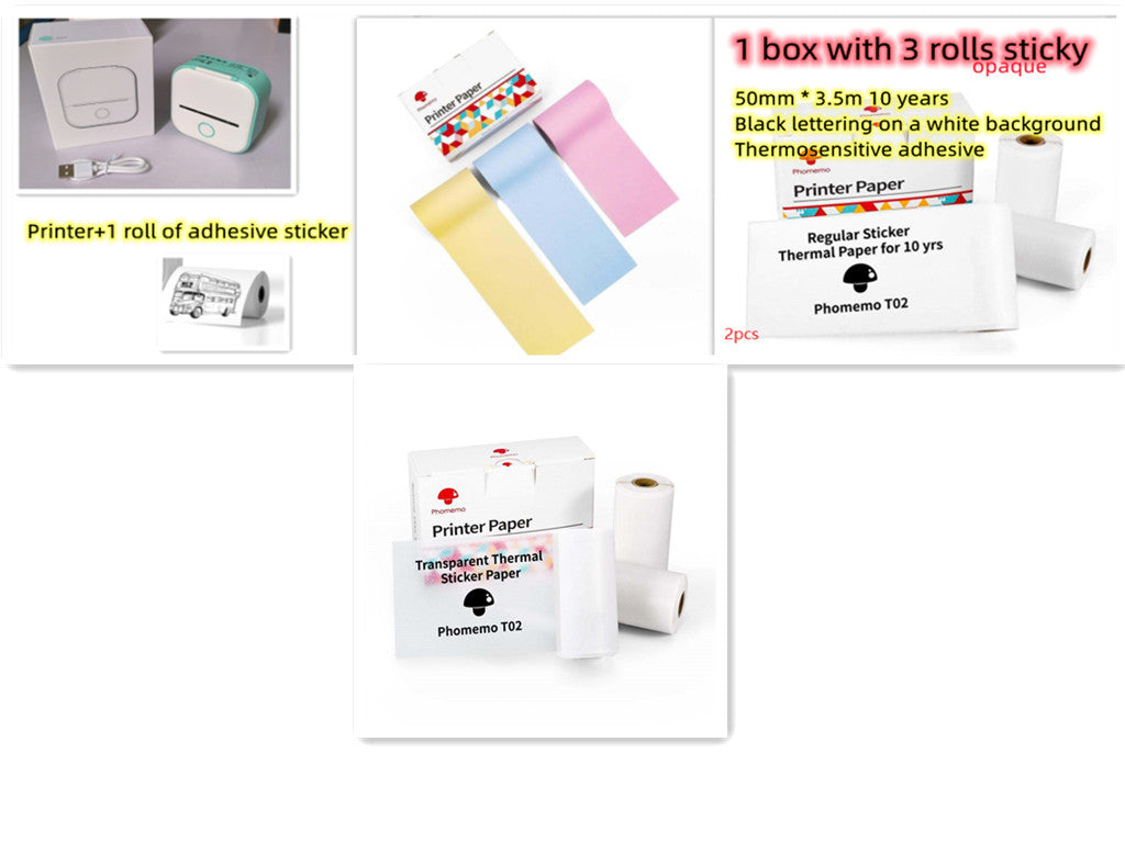 Portable Mini Thermal Label Printer Home Photo Printer Student Wrong Question Printer Bluetooth-compatible Mini Label Printer Price Tag CreativeRino