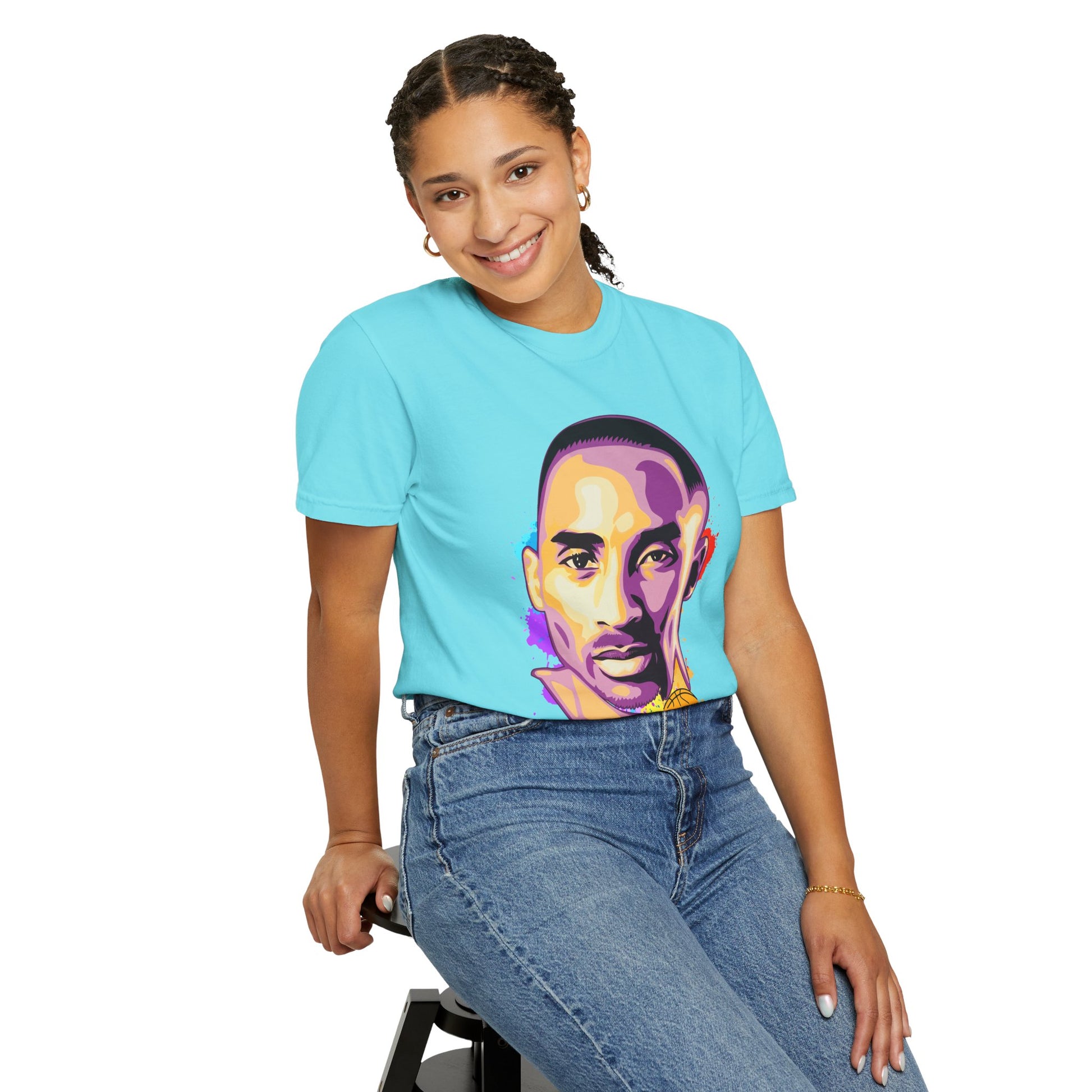 Kobe Bryant Unisex Garment-Dyed T-shirt - Vibrant Basketball Tribute Tee - CreativeRino