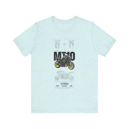 Yamaha MT 10 Motorcycle Tee - Unisex Jersey Short Sleeve T-shirt for Riders - CreativeRino