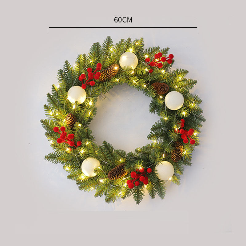 Multi-Size Christmas Rattan Wreath (30-60cm) | Door & Window Holiday Scene Decoration