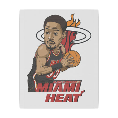 Miami Heat Alonzo Mourning Canvas Art - Stretched Wall Decor for Basketball Fans - CreativeRino