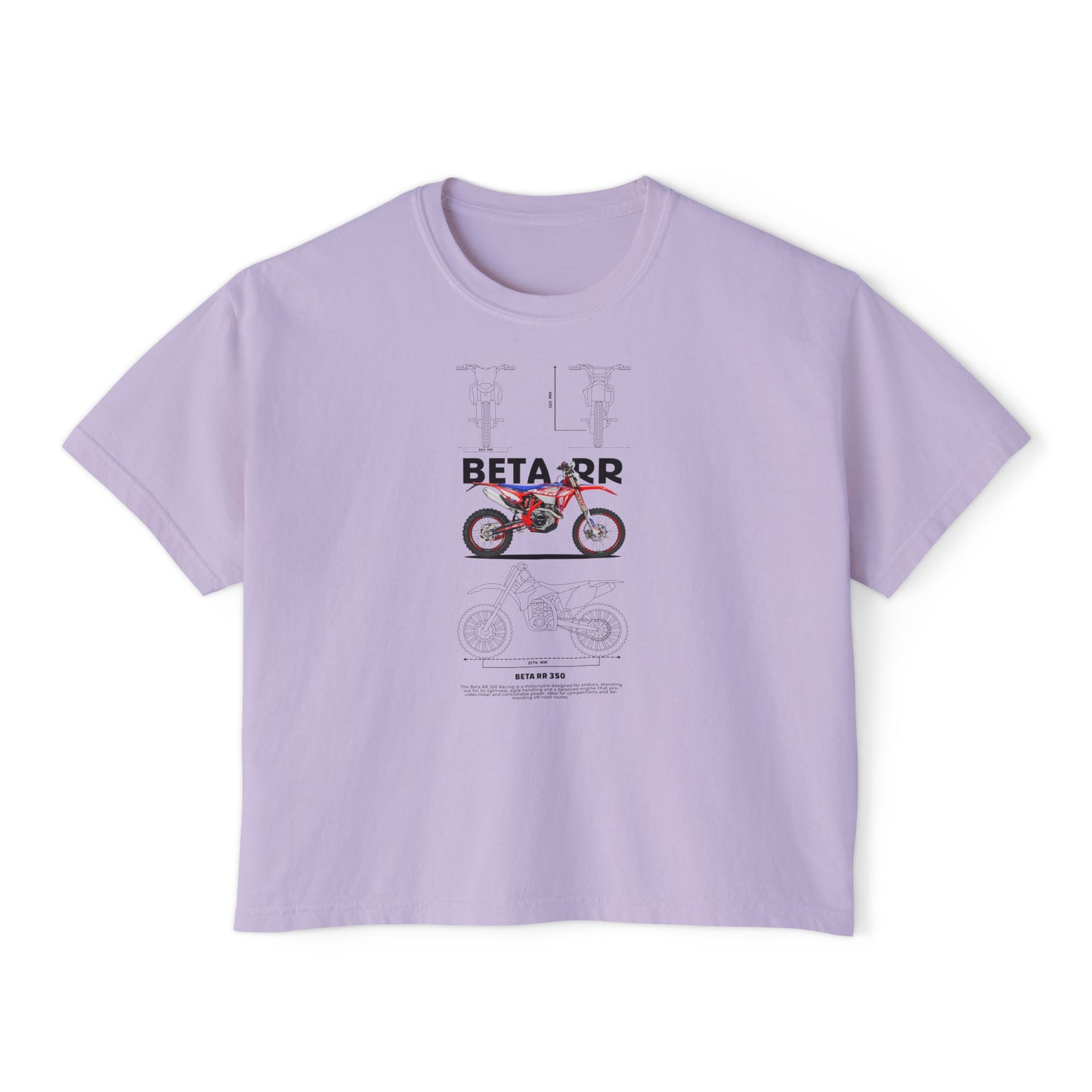 Beta RR 350 Motorcycle Women's Boxy Tee - Perfect T-shirt for Biker Enthusiasts - CreativeRino