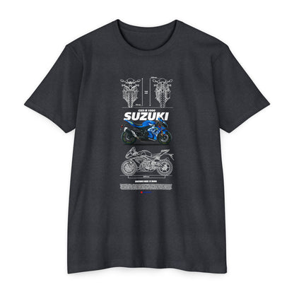 Suzuki GSX-R 1000 Motorcycle Graphic Tee - Unisex CVC Jersey T-shirt for Riders - CreativeRino