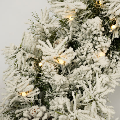 Deluxe 4-Piece Pre-Lit Christmas Tree & Garland Set | LED Entrance & Flower Decor