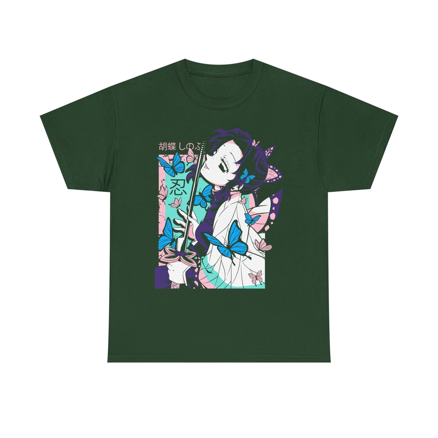 Butterfly Dreams Unisex Heavy Cotton Tee | Demon Slayer Inspired T-shirt Design - CreativeRino