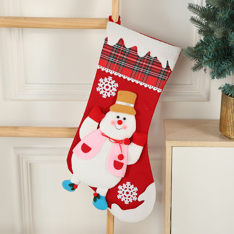 Cartoon Christmas Character Socks | 3D Santa, Elk & Snowman Gift Bag Pendants for Window & Tree Decoration eprolo