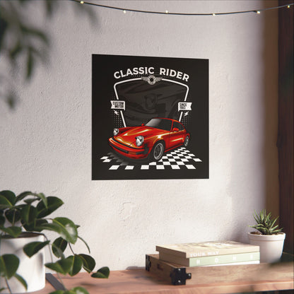 Classic Rider Car Poster - Custom Motor Art for Auto Enthusiasts - CreativeRino
