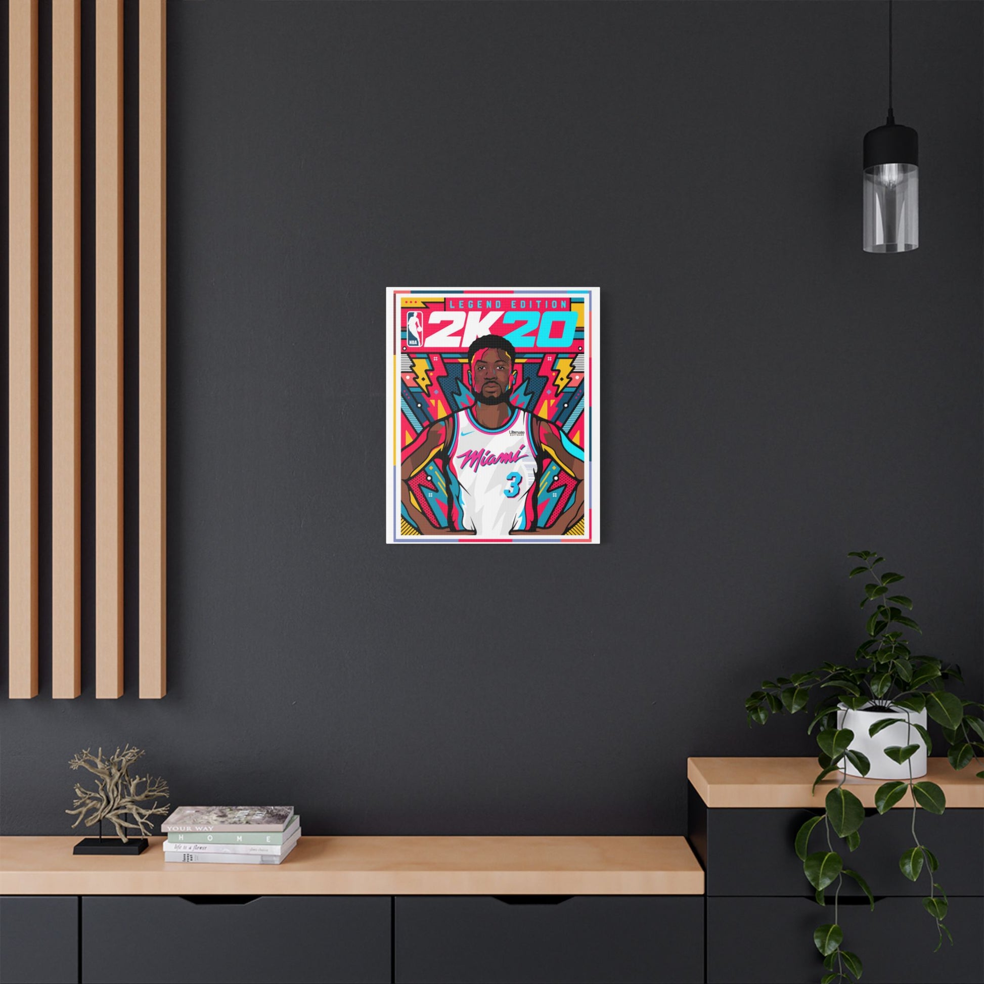 Dwyane Wade NBA 2K20 Legend Edition Satin Canvas Wall Art - CreativeRino