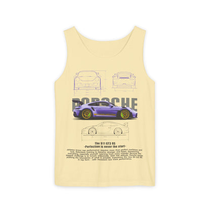Unisex Garment-Dyed Tank Top - Porsche Design - Perfect T-shirt for Car Enthusiasts - CreativeRino