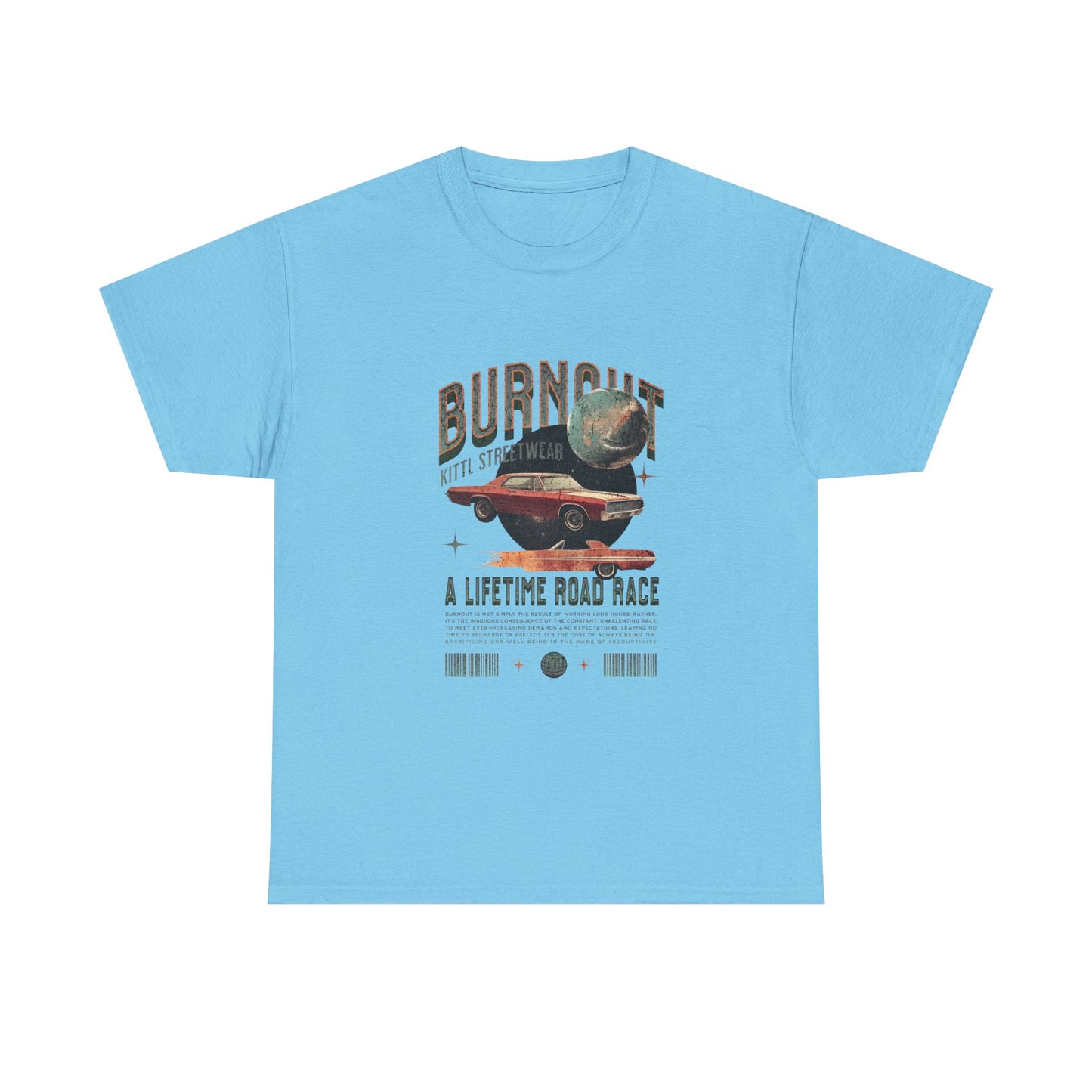 Burnout Road Race Unisex Heavy Cotton Tee - Vintage Graphic T-Shirt for Car Enthusiasts - CreativeRino