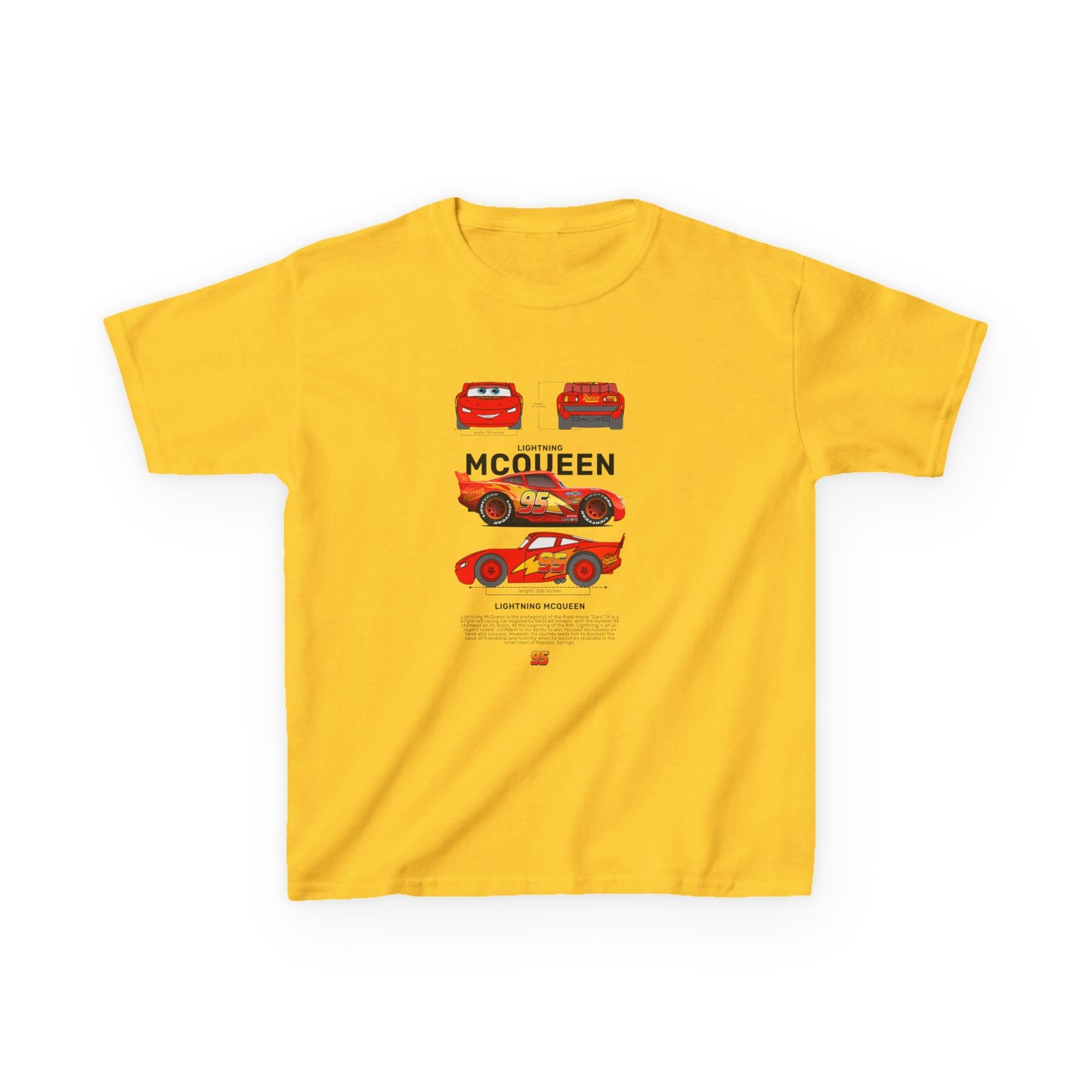 Lightning McQueen Kids Heavy Cotton Tee - Perfect T-shirt for Car Lovers and Birthday Gifts - CreativeRino