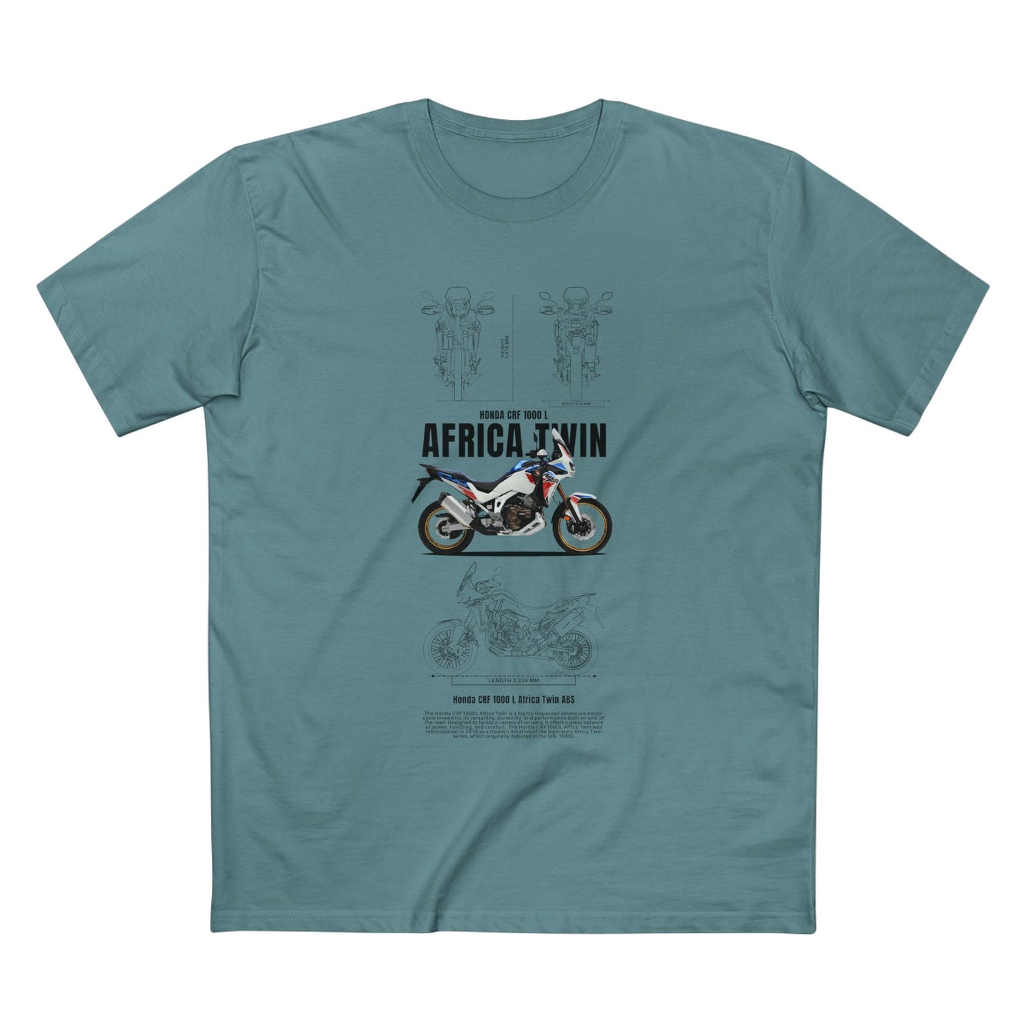Honda CRF 1000 L Africa Twin ABS Motorcycle Enthusiast Tee - Africa Motorcycle T-shirt Design - CreativeRino
