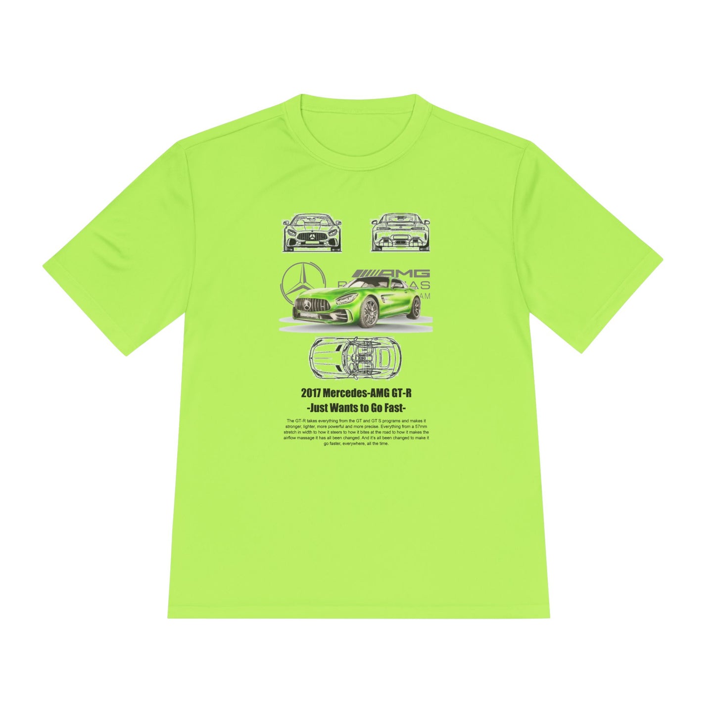 Unisex Moisture Wicking Tee - 2017 Mercedes-AMG GT-R Fast Car T-shirt Design - CreativeRino