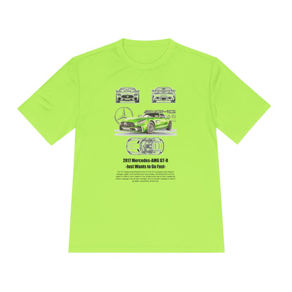 Unisex Moisture Wicking Tee - 2017 Mercedes-AMG GT-R Fast Car T-shirt Design - CreativeRino