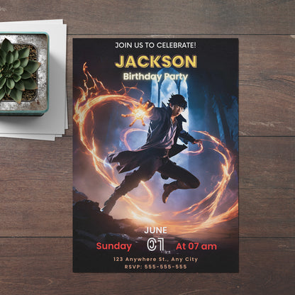 Solo Leveling Birthday Invitation Template - CreativeRino