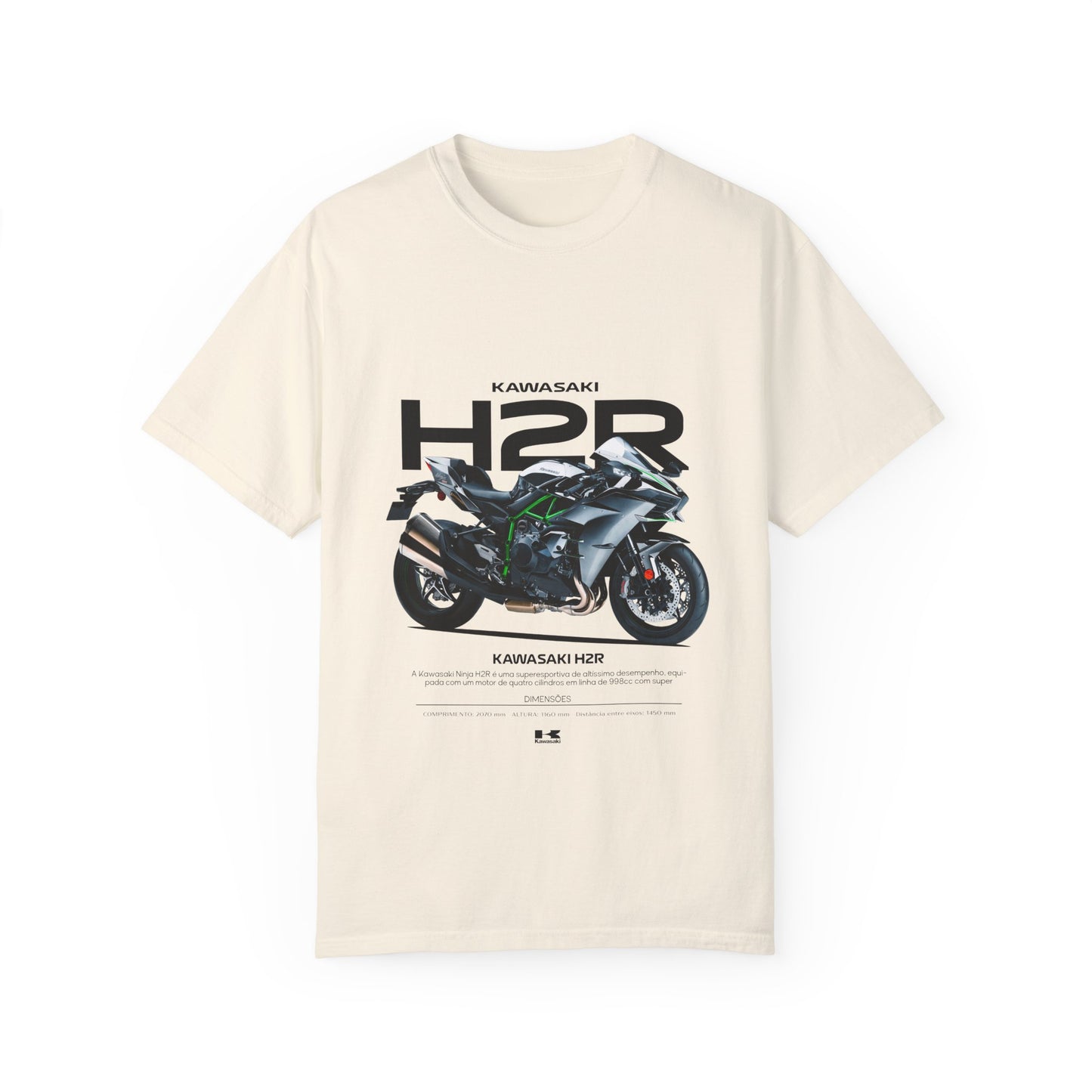 Kawasaki Ninja H2 R Motorcycle Unisex T-Shirt - Garment-Dyed, Casual Style - CreativeRino