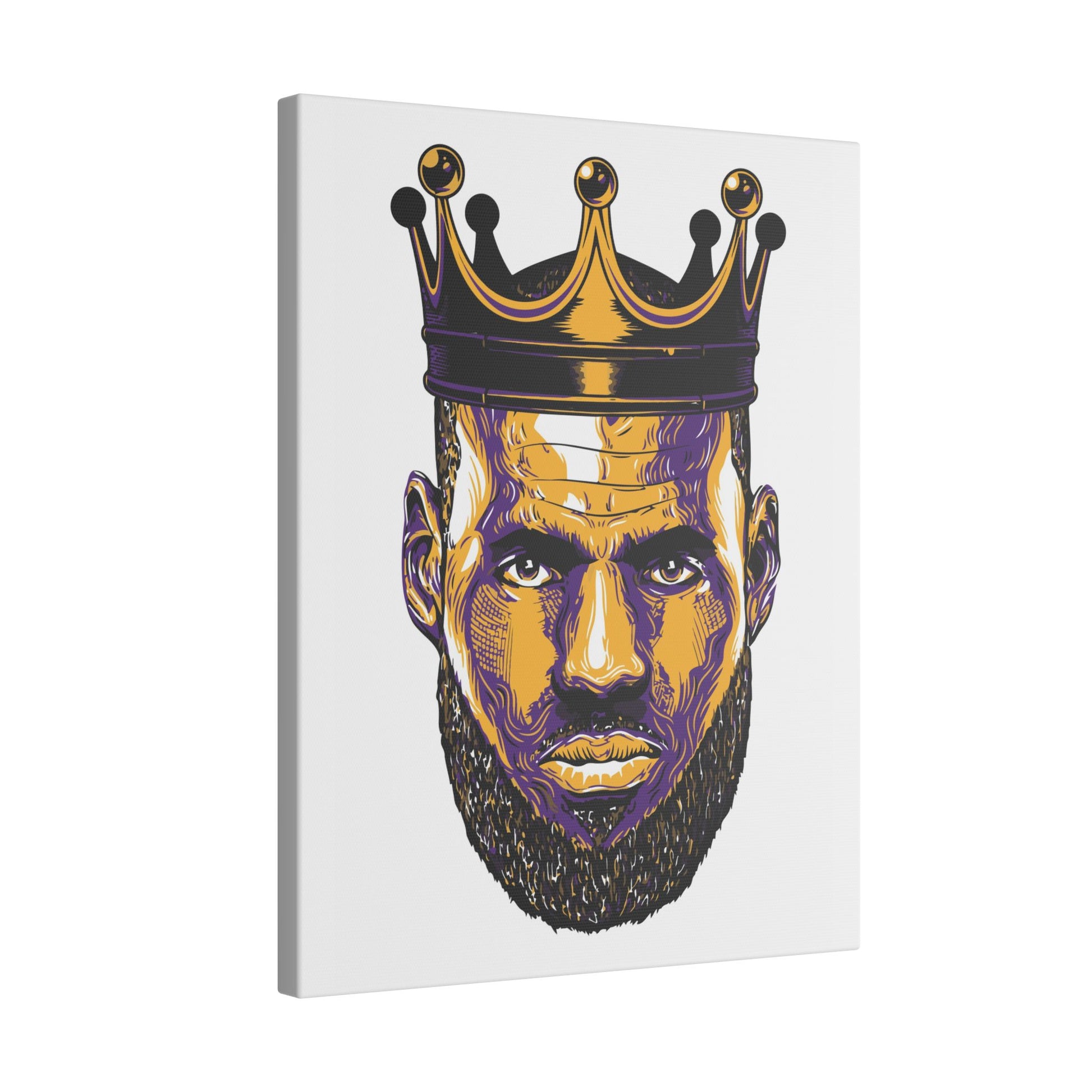 LeBron James Crowned Canvas Wall Art - Statement Piece for Basketball Fans - CreativeRino