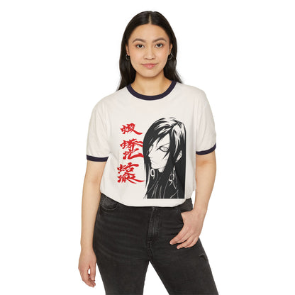 Anime-Inspired Unisex Cotton Ringer Tee – Naruto Graphic T-shirt for Fans - CreativeRino