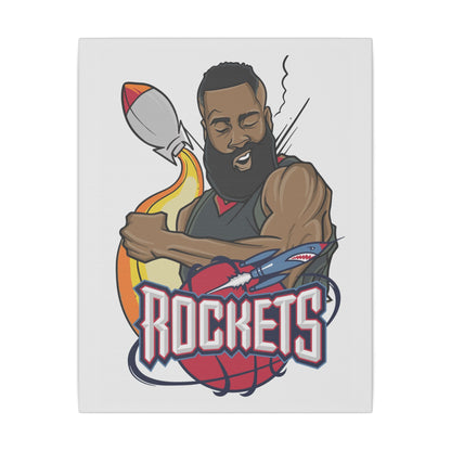 James Harden Canvas Wall Art, Rockets Fan Decor, Sports Art Print, Home Office Decoration, Unique Gift for Basketball Lovers - CreativeRino