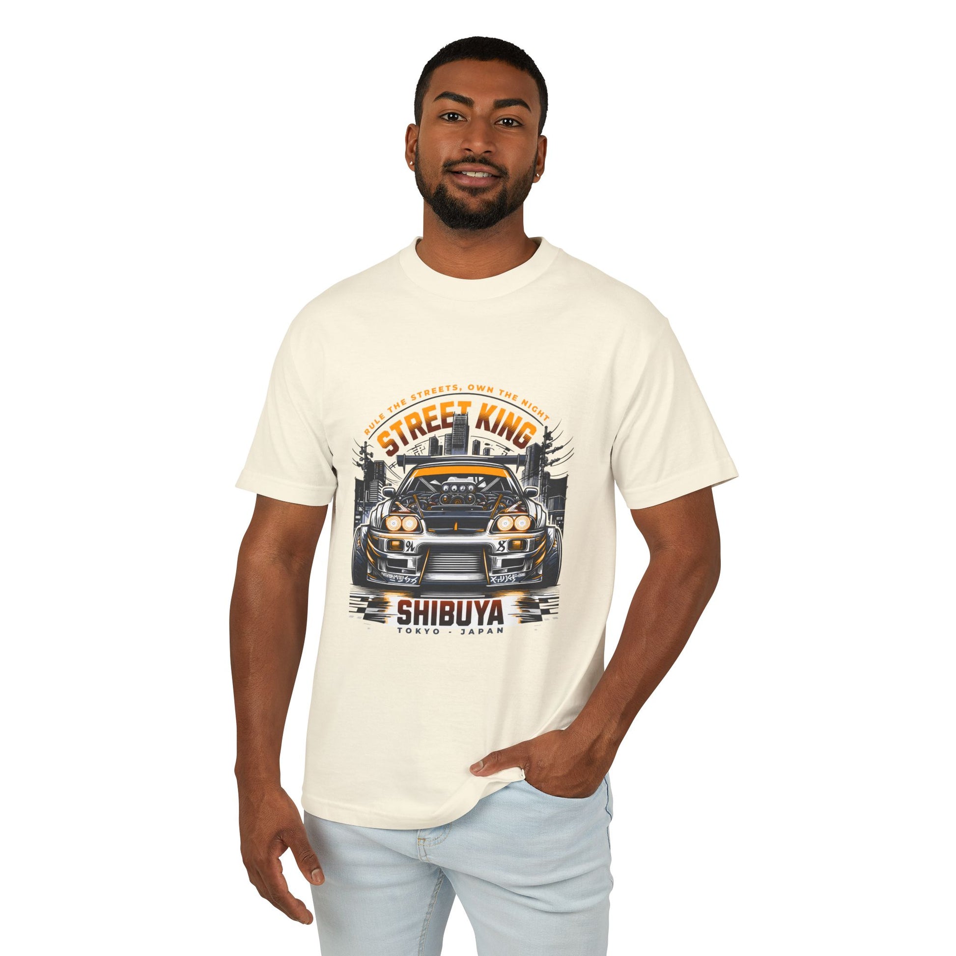Street King Graphic Tee - Unisex Heavyweight Cotton T-Shirt for Car Enthusiasts - CreativeRino