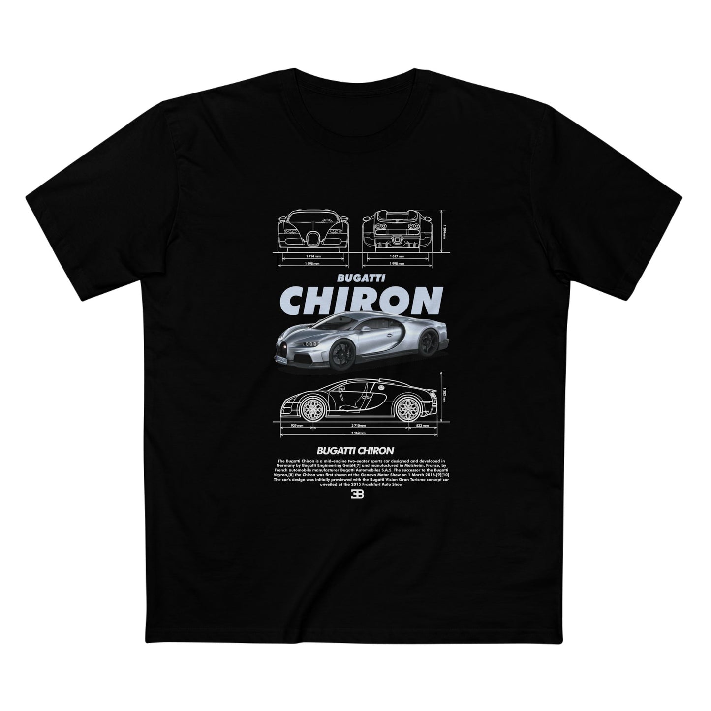 Bugatti Chiron Graphic Tee - Perfect for Auto Enthusiasts - CreativeRino