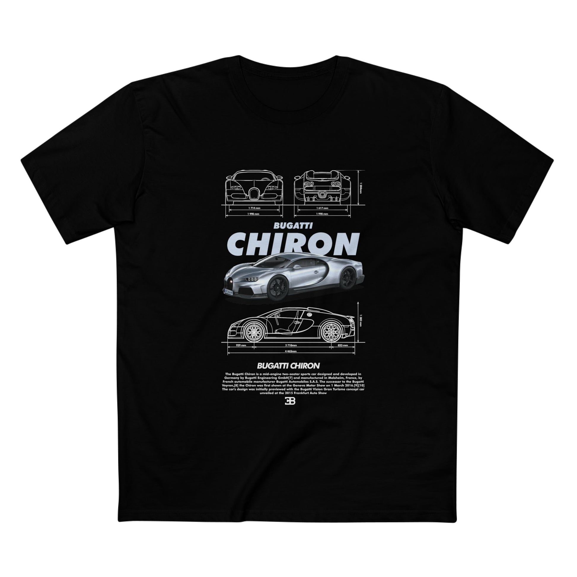 Bugatti Chiron Graphic Tee - Perfect for Auto Enthusiasts - CreativeRino