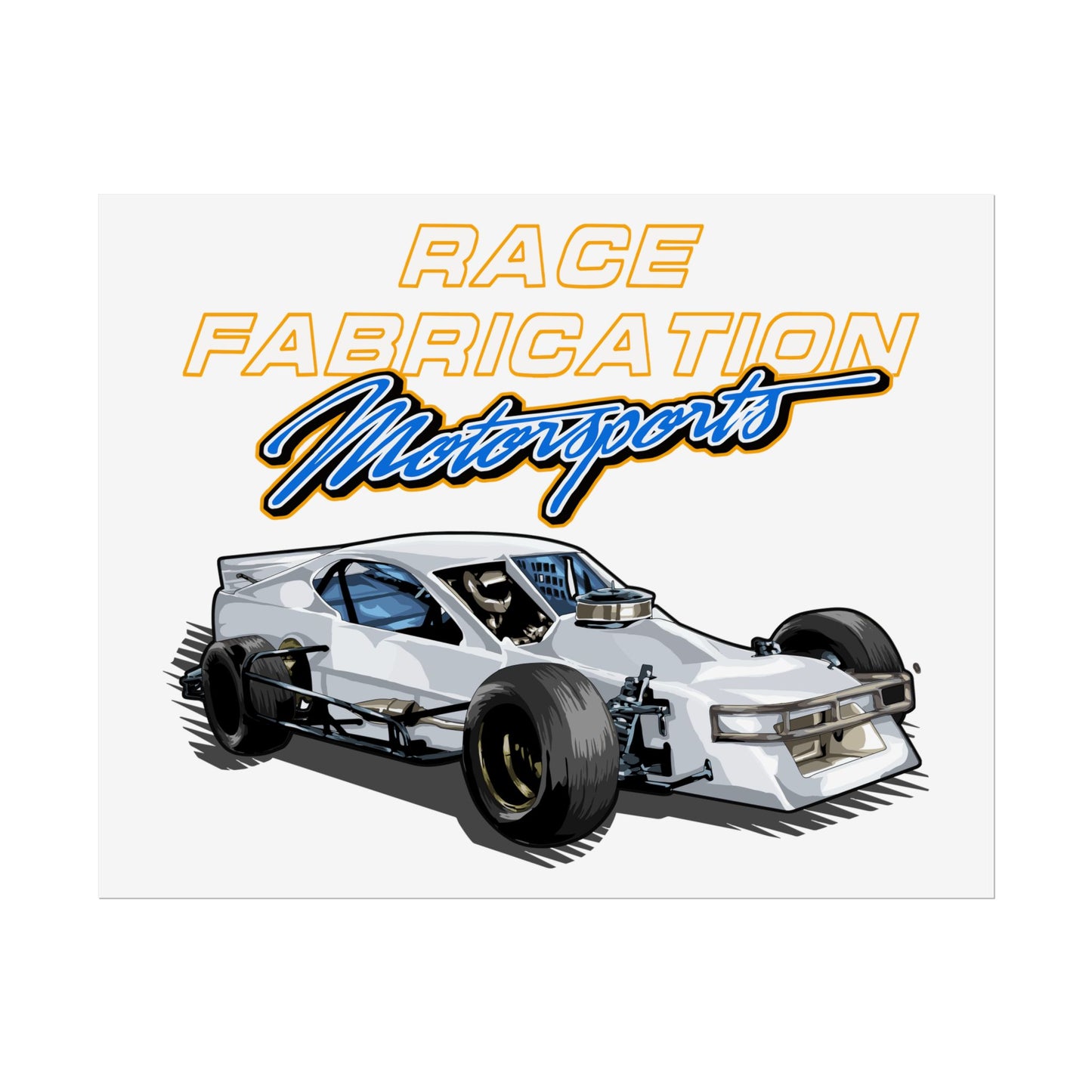 Racing Car Motorsports Art Print - Race Fabrication Poster - CreativeRino