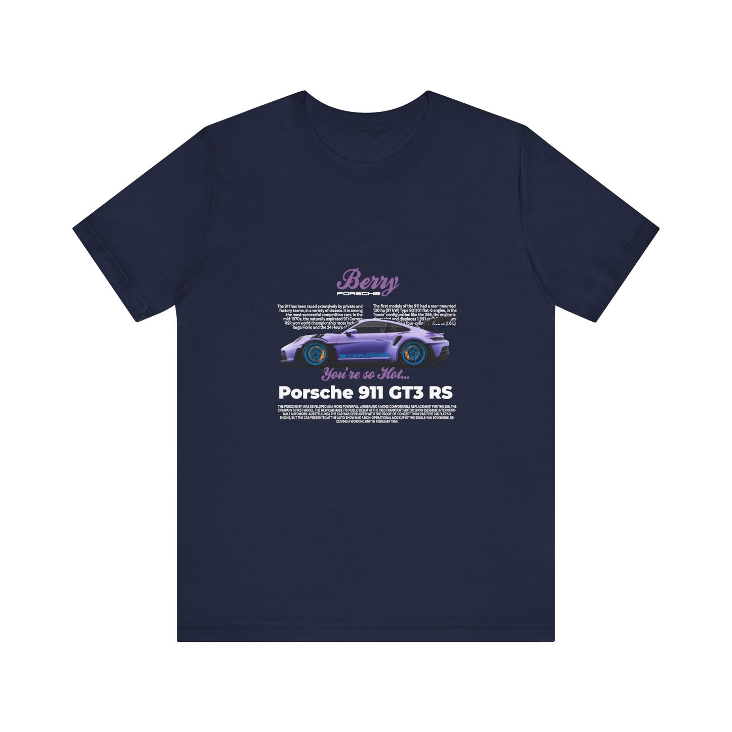 Porsche 911 GT3 RS Berry Car Tee for Automotive Enthusiasts - CreativeRino