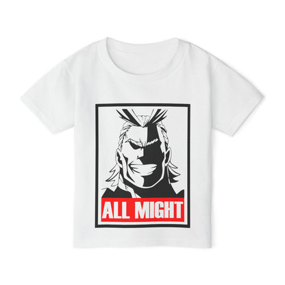 All Might Anime Toddler Tee- Durable Cotton My Hero Academia T-shirt for Young Fans - CreativeRino
