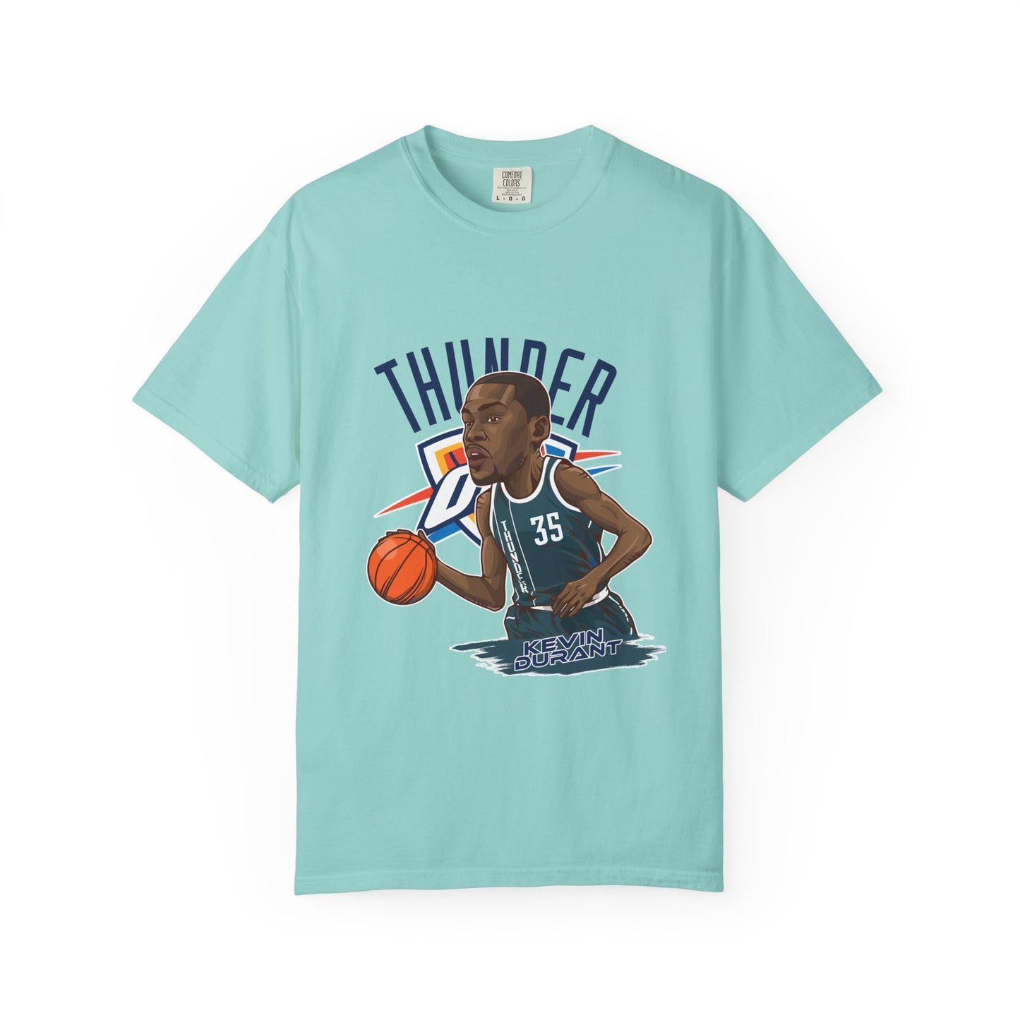 Kevin Durant Thunder Basketball T-shirt - Unisex Garment-Dyed Tee - CreativeRino
