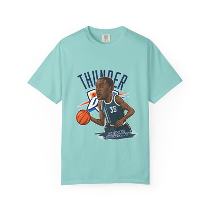 Kevin Durant Thunder Basketball T-shirt - Unisex Garment-Dyed Tee - CreativeRino