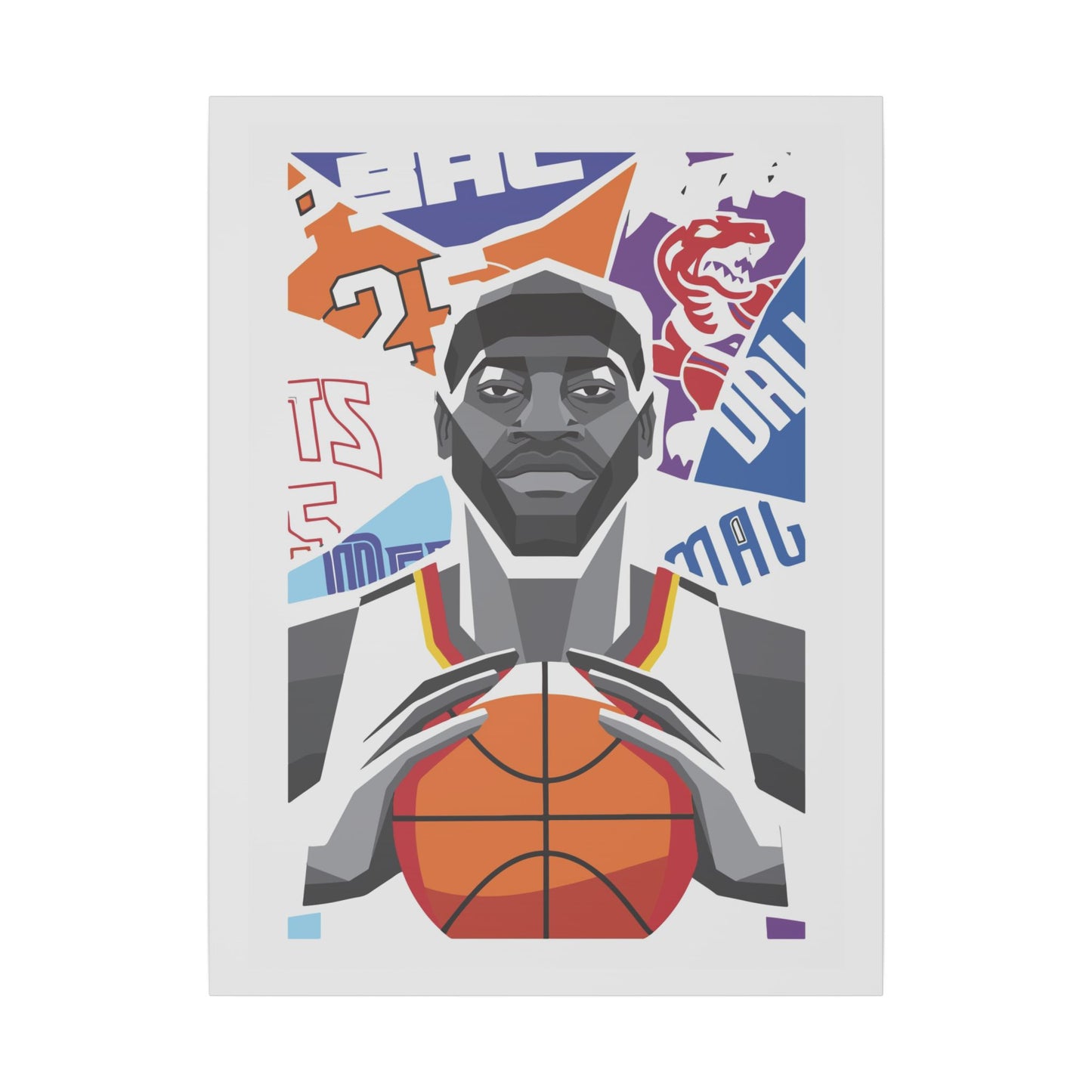 Basketball Wall Art - Matte Canvas Print for Sports Fans - CreativeRino
