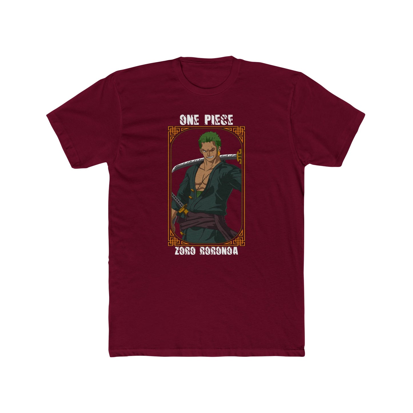 One Piece Zoro Roronoa Unisex Cotton Crew Tee - Stylish Anime T-shirt for Fans - CreativeRino