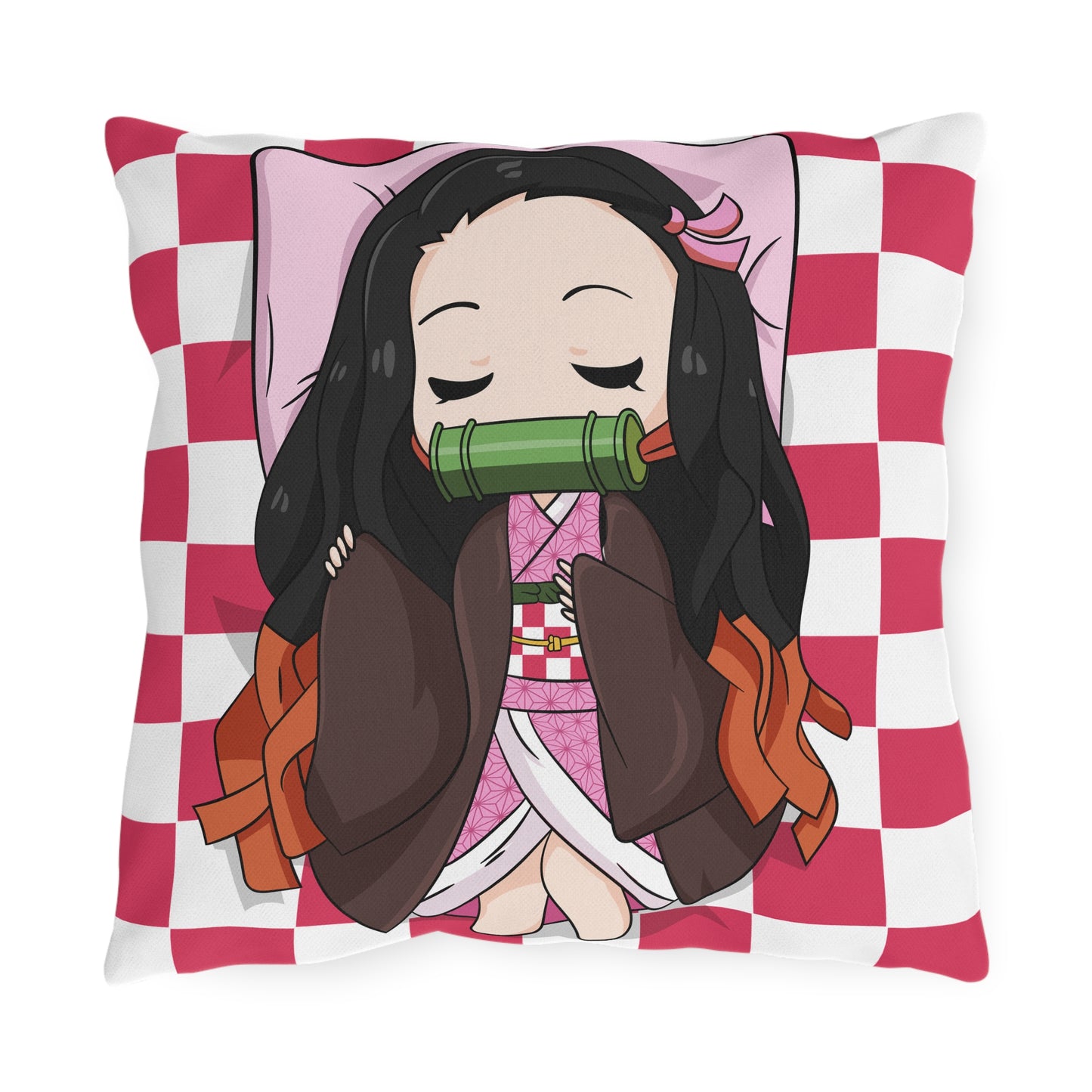 Demon Slayer Anime Outdoor Pillow - Relaxing Chibi Character Cushion for Home & Garden Decor - CreativeRino