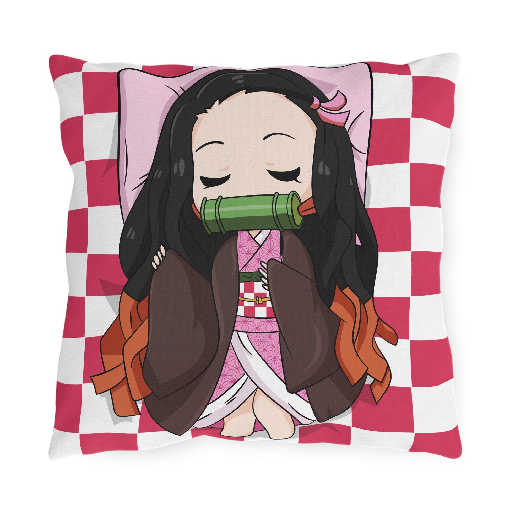 Demon Slayer Anime Outdoor Pillow - Relaxing Chibi Character Cushion for Home & Garden Decor - CreativeRino