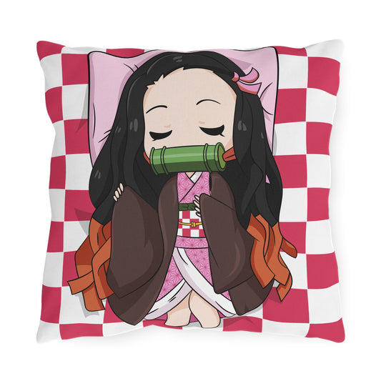 Demon Slayer Anime Outdoor Pillow - Relaxing Chibi Character Cushion for Home & Garden Decor - CreativeRino