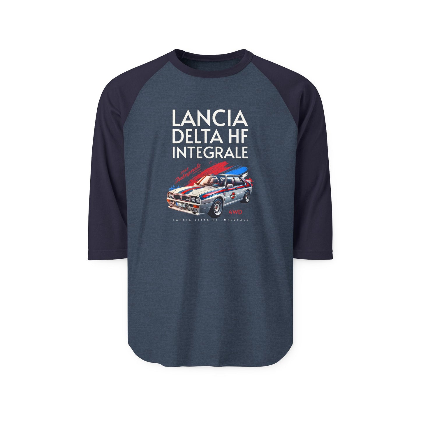 Lancia Delta HF Integrale Raglan Tee - Unisex Classic Car T-shirt - CreativeRino