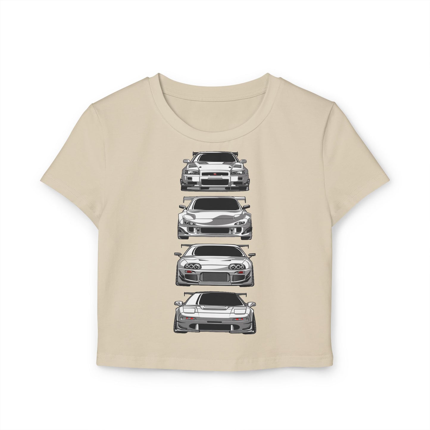 Women's Car Enthusiast Baby Tee - Classic Automotive T-shirt Designs - CreativeRino