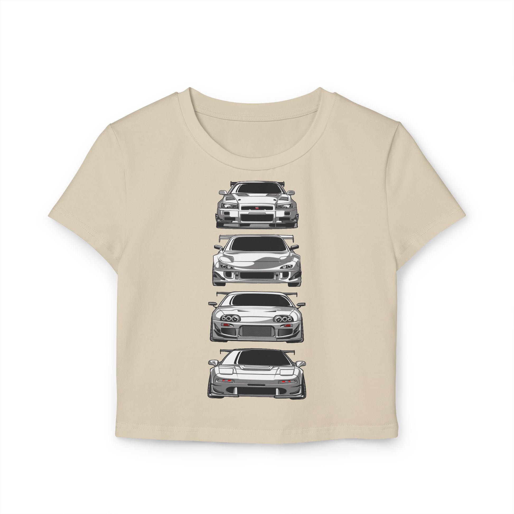 Women's Car Enthusiast Baby Tee - Classic Automotive T-shirt Designs - CreativeRino