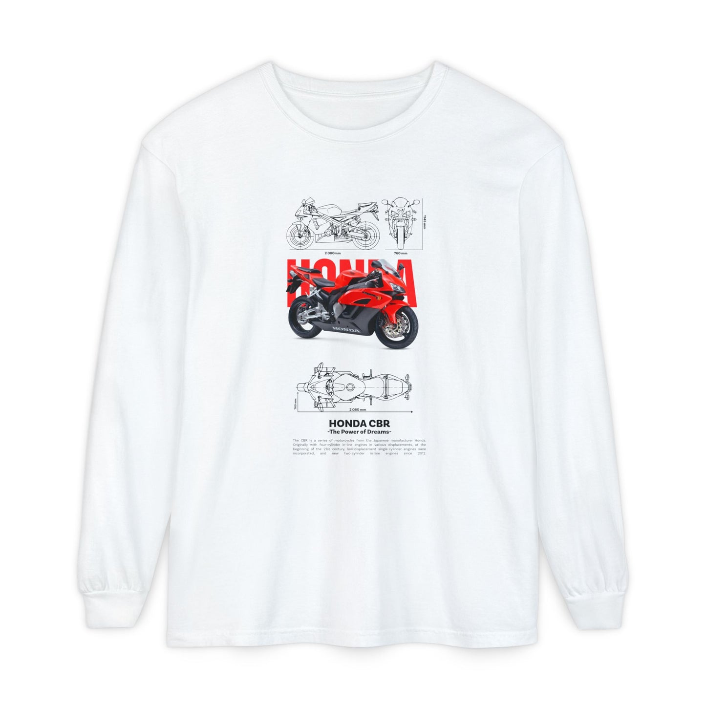Honda CBR Long Sleeve T-Shirt for Motorcycle Lovers - CreativeRino