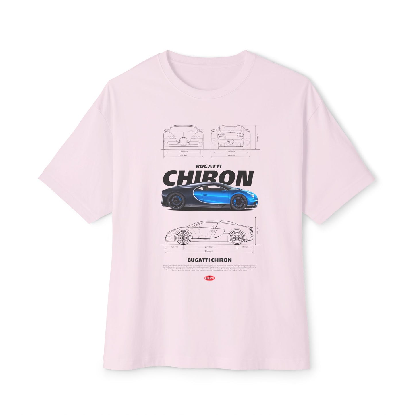 Bugatti Chiron Unisex Oversized Boxy Tee - Car T-shirt - CreativeRino