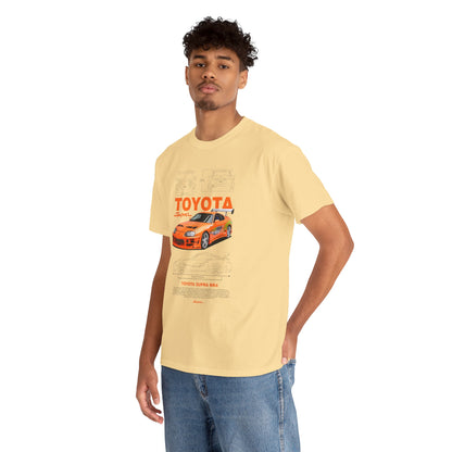 Toyota Supra MK4 Unisex Heavy Cotton Tee - Car Enthusiast Shirt - CreativeRino